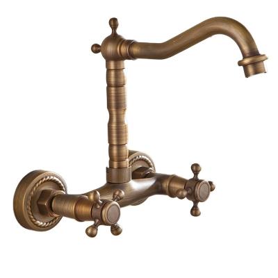 China Sense Faucets Auswind Antique Brass Faucets Kitchen Swivel Faucet Bathroom Basin Sink Mixer Tap for sale