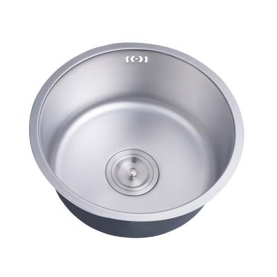 China Without faucet round kitchen sinks bowels for bar hotel and public stainless steel single bowl 42x42 cm round kitchen sinks for sale