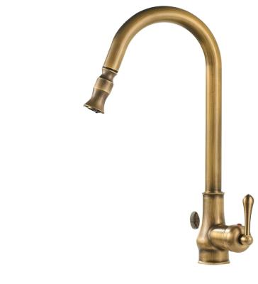 China Thermostatic Faucets Antique Pull Out Kitchen Faucet Mixer Tap Brass Sink Swivel 360 Degree Mixer Pull Down Mixer Tap for sale