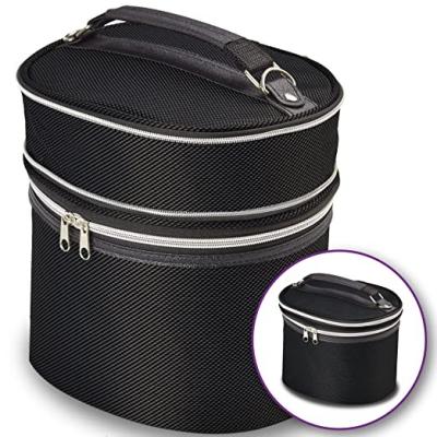 China Sandbag For Custom Lightweight Portable Moving Carry Bag Expandable Top Black Travel Wig Storage Box Light Racks Wig Bag for sale