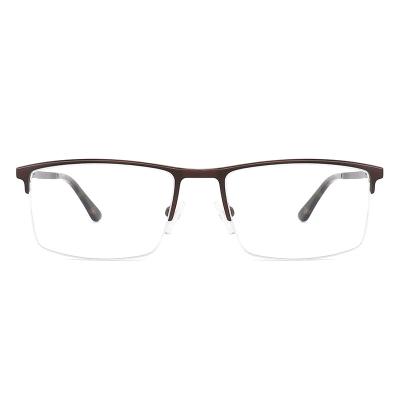 China Fashionable Classic Metal Half Frame Metal Gentleman Club Excellent Quality Optical Glasses for sale