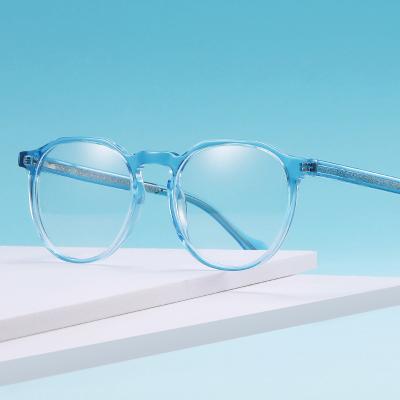 China Retro Reading Glasses Acetate Eyewear Filter Radiation Round Women's Ray Reading Glasses Eyeglasses For Women for sale