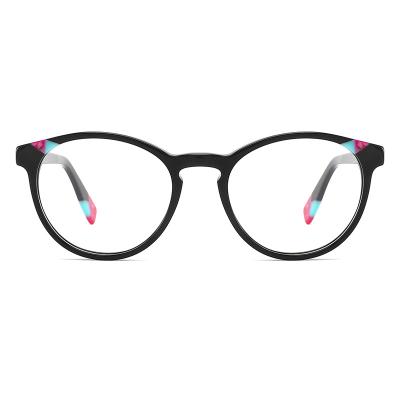 China Fashionable Classic Simple Glasses Frames Round Computer Glass Acetate Frames for sale