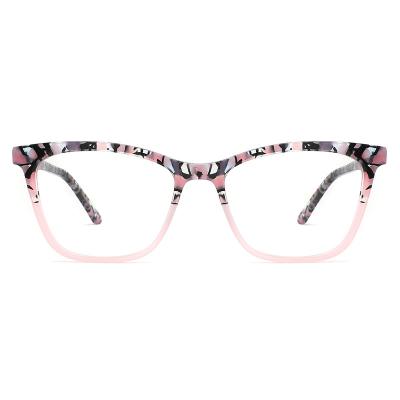 China 2022 fashionable new fashion glasses frame design acetate fiber color high eyeglasses frame for sale