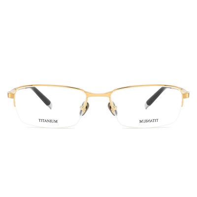 China China Glass Frames Men Business Fashionable Luxury Fashionable Semi Rimless Titanium Frames for sale