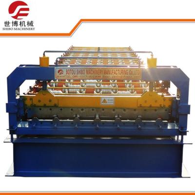 China High Power Roof Tile Roll Forming Machine , Tiles Making Machine 8~12m/Min Speed for sale