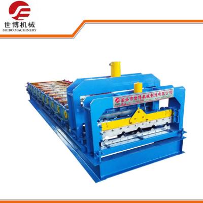 China 840mm Color Steel Glazed Tile Roll Forming Machine With Hydraulic Cutter for sale