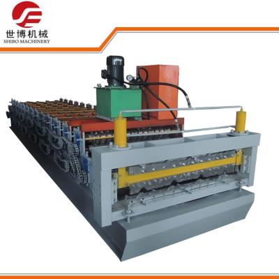 China Glazed Trapezoid Metal Roof Panel Machine With 5.7 Inch Screen PLC Control Box for sale