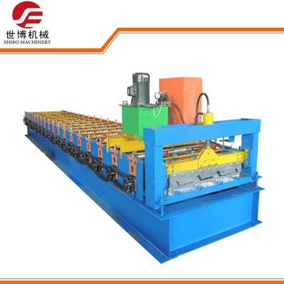 China 380v Trapezoidal Sheet Roll Forming Machine With Sheet Metal Cutting Machine  for sale