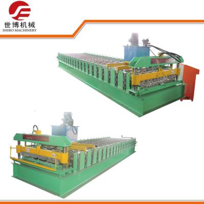 China Aluminum Trapezoidal Sheet Roll Forming Machine For 0.3 - 0.8 mm Thickness Sheet for sale