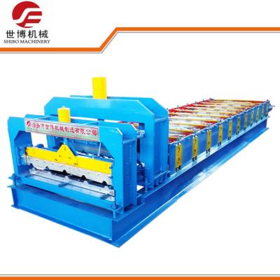 China Trapezoidal Steel step tile roll forming machine With Press molding machine for sale