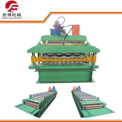 China Aluminium Double Layer Cold Roll Forming Machine For Steel Roof Making for sale