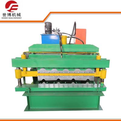 China Roofing Tile And IBR Double Deck Color Coated Steel Sheet Roll Forming Equipment for sale