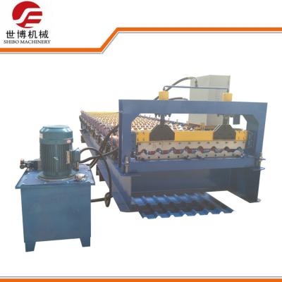 China Galvanized Aluminium Iron Roofing Sheet Roll Forming Machine , Metal Roof Panel Machine for sale