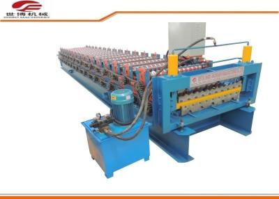 China 0.3~0.8 mm Color Steel Plate Double Layer Roll Forming Machine Blue for sale