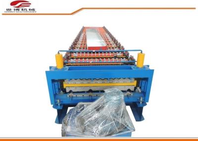 China Color Steel Metal Plate Double Layer Roll Forming Machine Blue for sale