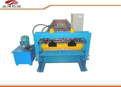 China Blue Color Steel Trapezoidal Sheet Roll Forming Machine Export to Indonesia for sale