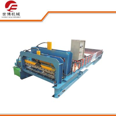 Chine Feuille en acier galvanisée de toiture faisant machine le PLC commander la vitesse 3-6m/Min à vendre