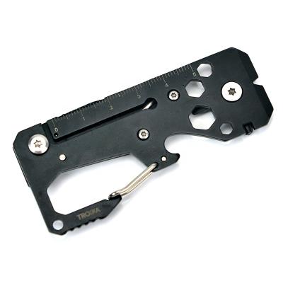 China Black S/S 2Cr13+Aluminum Rectangle Mountaineering Tool Knob Shape Mini Knife Portable Folding Black Multifunction Knife Outdoor EDC Tool Pocket Knife for sale