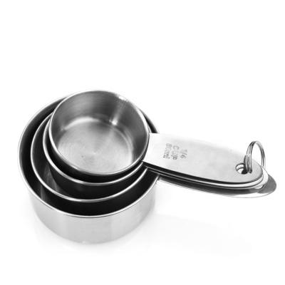 China 2021 Popular Viable High Quality Beautiful Baking Measuring Cup Set Amazon Stainless Steel Tool Bakewares 4pcs Measuring Cups for sale