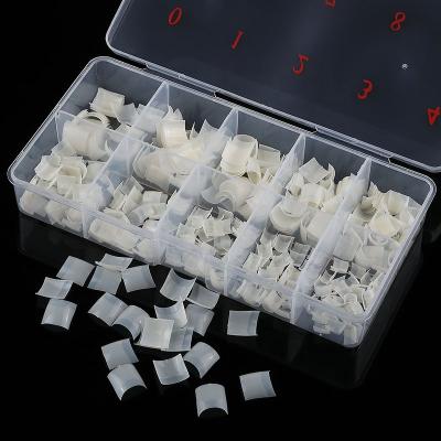 China Meaterial 500pcs Eco-friendly False French Nails Square Shaped Acrylic Nails Short Nail Art Tips Half Square Cover Nail Tips for sale