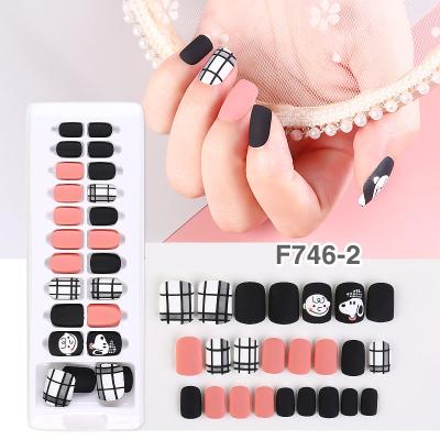 China Wholesale Manufacturers Design Short Fake Handmade Acrylic Nails Glue Press On Nails With Glue Tags for sale