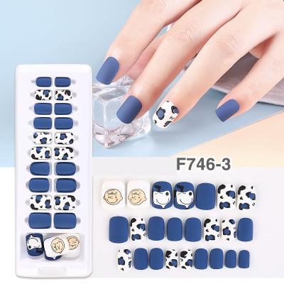 China Private Label 24pcs Design Easy To Attach False Nail Art Tips Press On Full Cover False Nail Decoration For Girl for sale