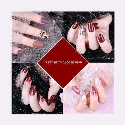 China Sparkle Shiny Middle Design Shine Oval Press On Nail Tips 24 Nails for sale