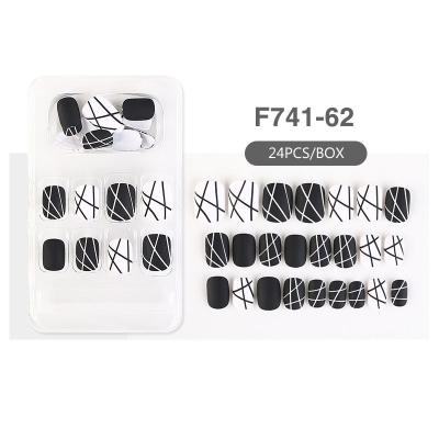 China 24pcs Design Geometric Series Fake Nails Nail Art Patch Wearing Nail Art Finishing Tips for sale