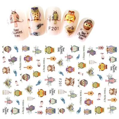 China Cute Finger Nail Decal Sticker Cartoon Nail Sticker For Women Kids Gift Self Adhesive Nail Decals Leaves Cat Owl Mix Design for sale