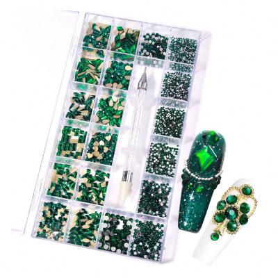 China Large: 360PCS Small: 2500PCS Box Package Rhinestones Nail Art Rhinestone Glue Nail Art Studs Nail Crystals Sequins for sale