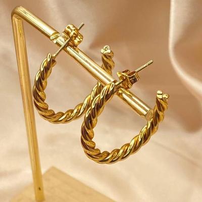 China Wholesale TRENDY good quality 18k gold plated stainless steel fashion earrings set for women for sale