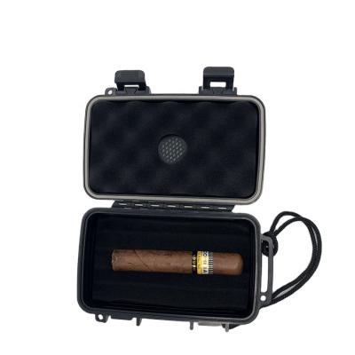 China Hard Plastic Cigar Shell Packaging Black Moistureproof/Dustproof/Waterproof and Soft Cigars Cigar Humidor Case for sale