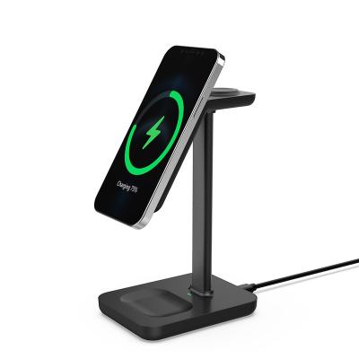 China Magnetic Wireless Charger ABS+PC 3 in 1 Magnetic Fast Charger Wireless Charging Dock for Iphone and Iwatch and Airpods or Airpods pro for sale