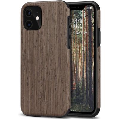 China Classic Wood Material TPU Laudtec Dark Wood For iPhone 11 Case 6.1