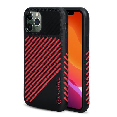 China Protector Cover 2020 Laudtec Accessories Phone Case For iPhone 11 Carbon Fiber Splicing Leather Cover for sale