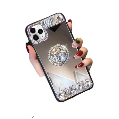 China Shockproof ; Anti Scratch For Iphone 11 Pro Fashion Girl Universal Glass Cell Phone Case Maximum Luxury Diamond Backing Protective Shell for sale