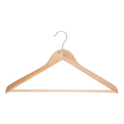 China Modern Vendor Supply Boutique Natural Color Garment Hanger Custom Clothes Wooden Hangers for sale