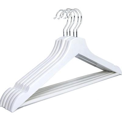 China Household Wholesale Item Morden Manufacturer Supermarket Wood Hangers For Fabrics Suit Hanger White Hanger for sale