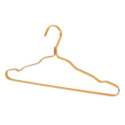 China Viable Wholesale Made Strong Metal Wire Suit Coat Hangers Fashion Gold With Trouser Bar for sale