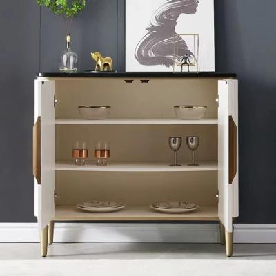 China modern modern wood glass console table cabinet gold stainless steel living room furniture for sale