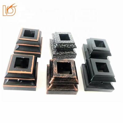 China LD Traditional Metal Indoor Level Aluminum Base Shoes For Square 12.7 Mm Metal Stair Balusters for sale