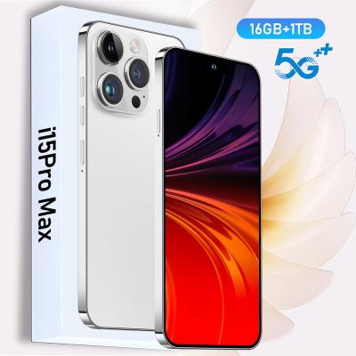 China Dual SIM Card Factory Price Cheap I15 Pro Max Unlocked Smartphone With 6800mah Battery Android Cellphone 6.8 Inch Big LCD Screen Gaming Mobile for sale