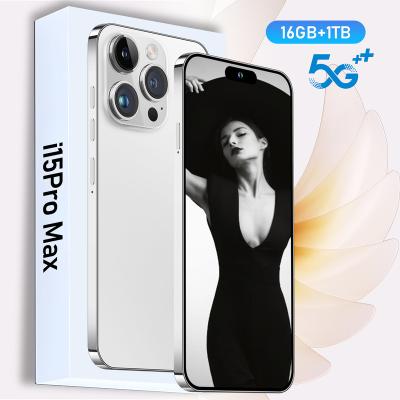 China Dual SIM Card Drop shipping I15 pro max unlocked 6.8 inch Original phone support WIFI BT FM GPS with i15 pro max phone cover dual sim for sale