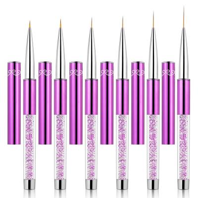 China NAIL New Product Private Label Acrylic Rhinestone Purple Nail Art Drawing Liner Brush for sale