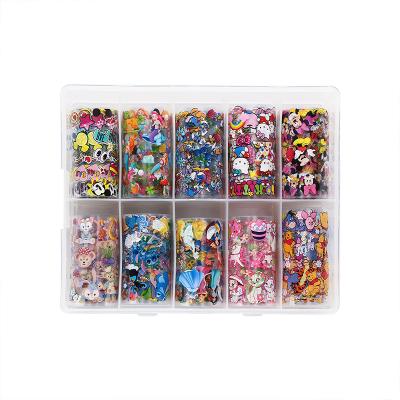 China Fashionable Hot Selling Popular Design 3D Holographic Transfer Cartoon Kawaii Foil Nail Stickers Luxury Foils for sale