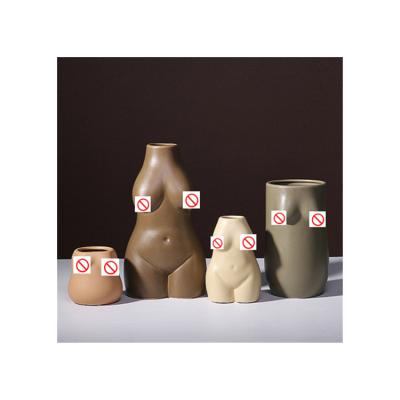 China 100% 2021 Hot Selling Nordic Ceramic Vases Handmade Amazon Guangzhou Decoration Body for sale