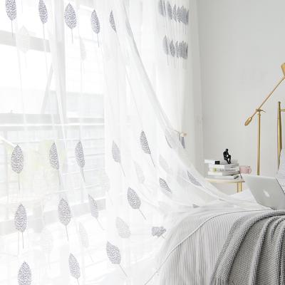 China Blackout Vandy House Factory Direct Sales Embroidery Gauze Curtain Embroidered Sheer Nordic Popular Sheer Curtain For Living Room for sale