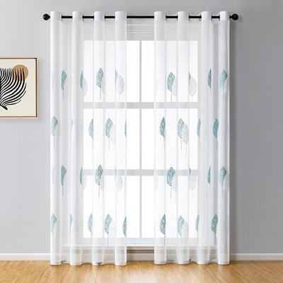 China Modern Hot Selling Sheer Curtains In Amazon Polyester Embroidered Pattern Transmission for sale