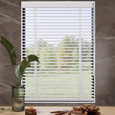 China Blackout Minimalist Smart Automatic Wooden Slats Venetian Vertical Blinds Electric Roller Window Shades Curtain Blinds For Home Decor for sale